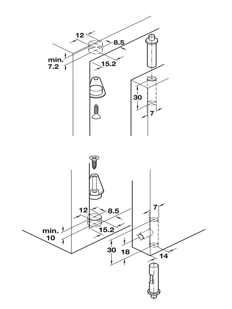 HAFELE PIVOT HINGE (WHITE) (FOR ONE DOOR)