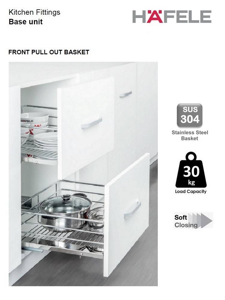HAFELE SUS 304 FRONT PULLOUT BASKET