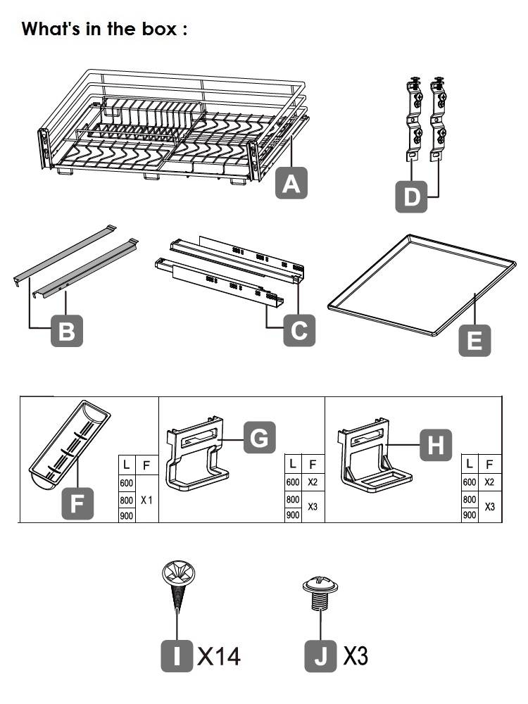 HAFELE SUS 304 FRONT PULLOUT DISH BASKET