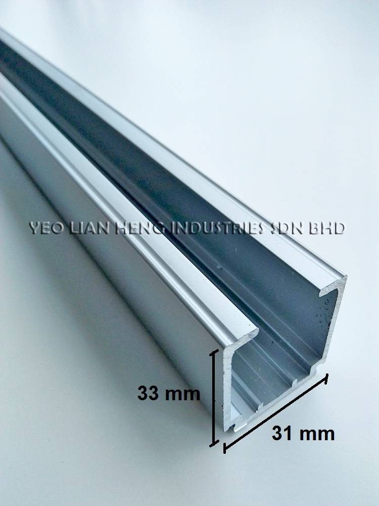 HAFELE ALUMINIUM SLIDING TRACK FOR SILENT FITTING 60KG/100KG 2 METER