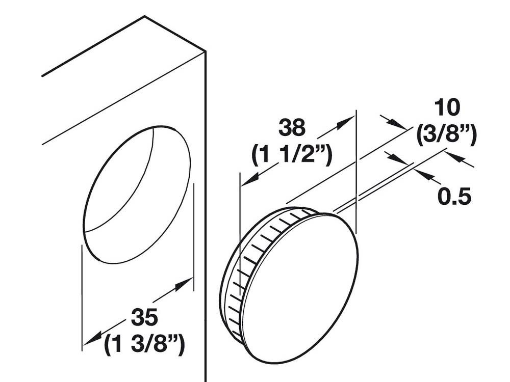 HAFELE HINGE HOLE COVER CAP ø 35MM
