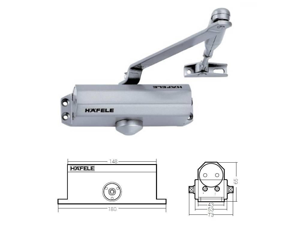 HAFELE DOOR CLOSER WITH HOLD OPEN ARM 499.30.003