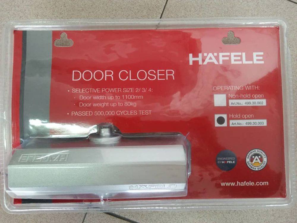 HAFELE DOOR CLOSER WITH HOLD OPEN ARM 499.30.003