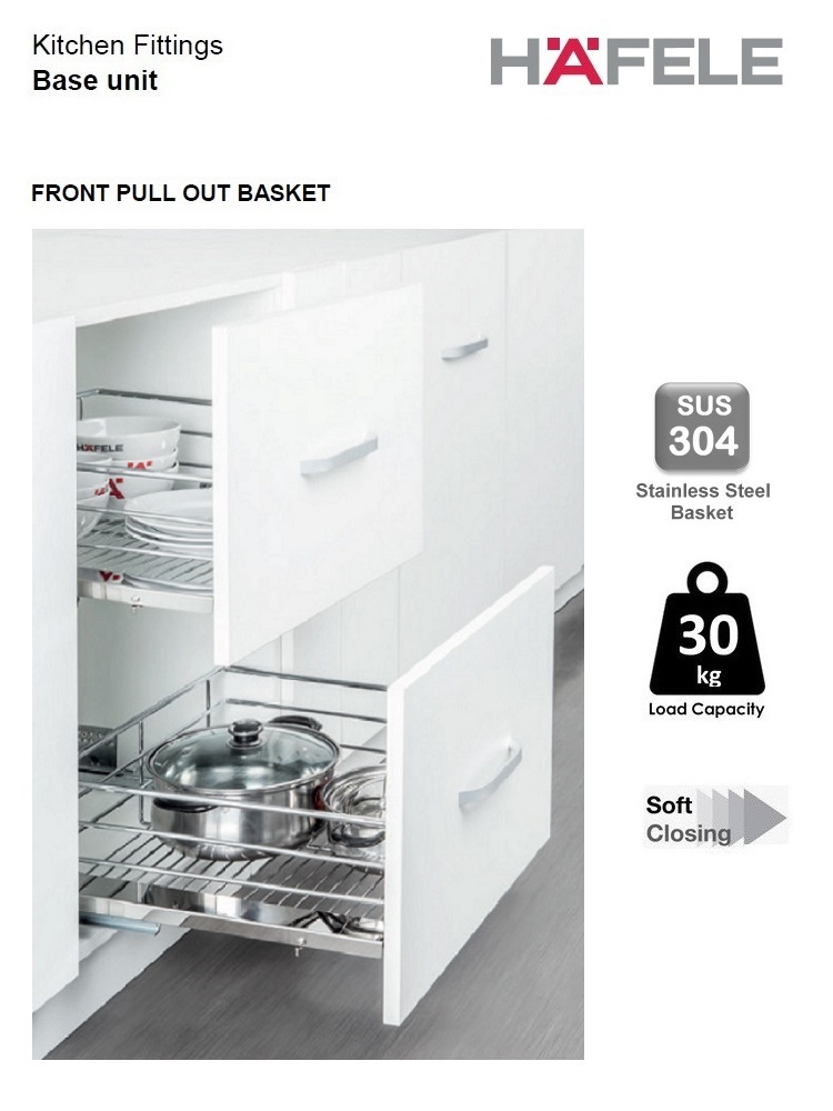 HAFELE SUS 304 FRONT PULLOUT BASKET