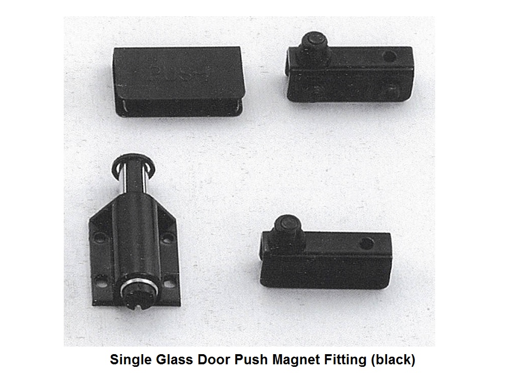 GLASS DOOR PUSH FITTING (BLACK)
